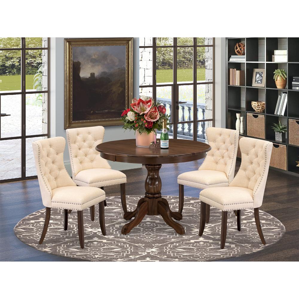 5 Piece Dinette Set Contains a Round Kitchen Dining Table. Picture 1