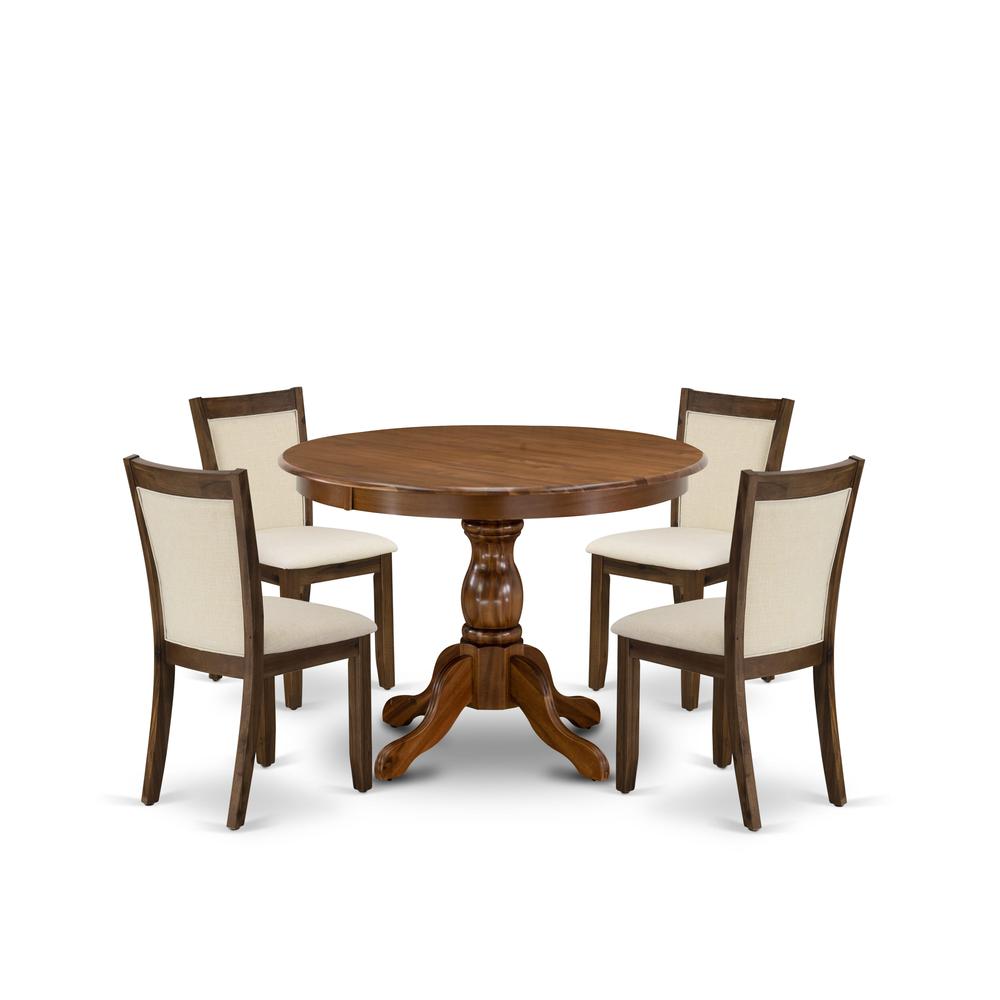 5 Pc Dining Room Set Contains a Round Dining Table and 4 Parson Chairs. Picture 5