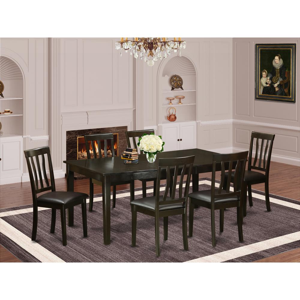 7  Pc  Dining  set-Table  with  Leaf  and  6  Dinette  Chairs.. Picture 1