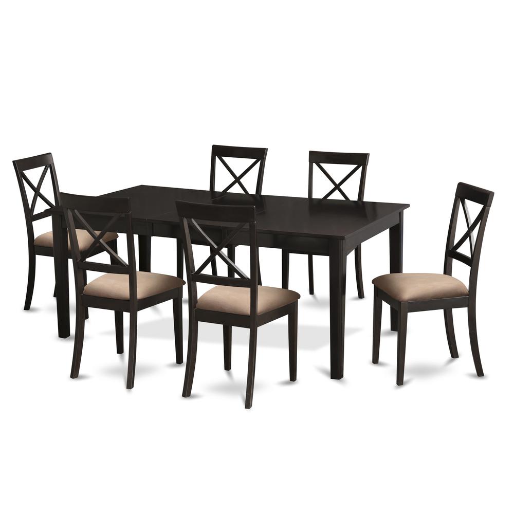 HEBO7-CAP-C 7 PC Dining room set-Table featuring Leaf and 6 Dinette Chairs.. Picture 1