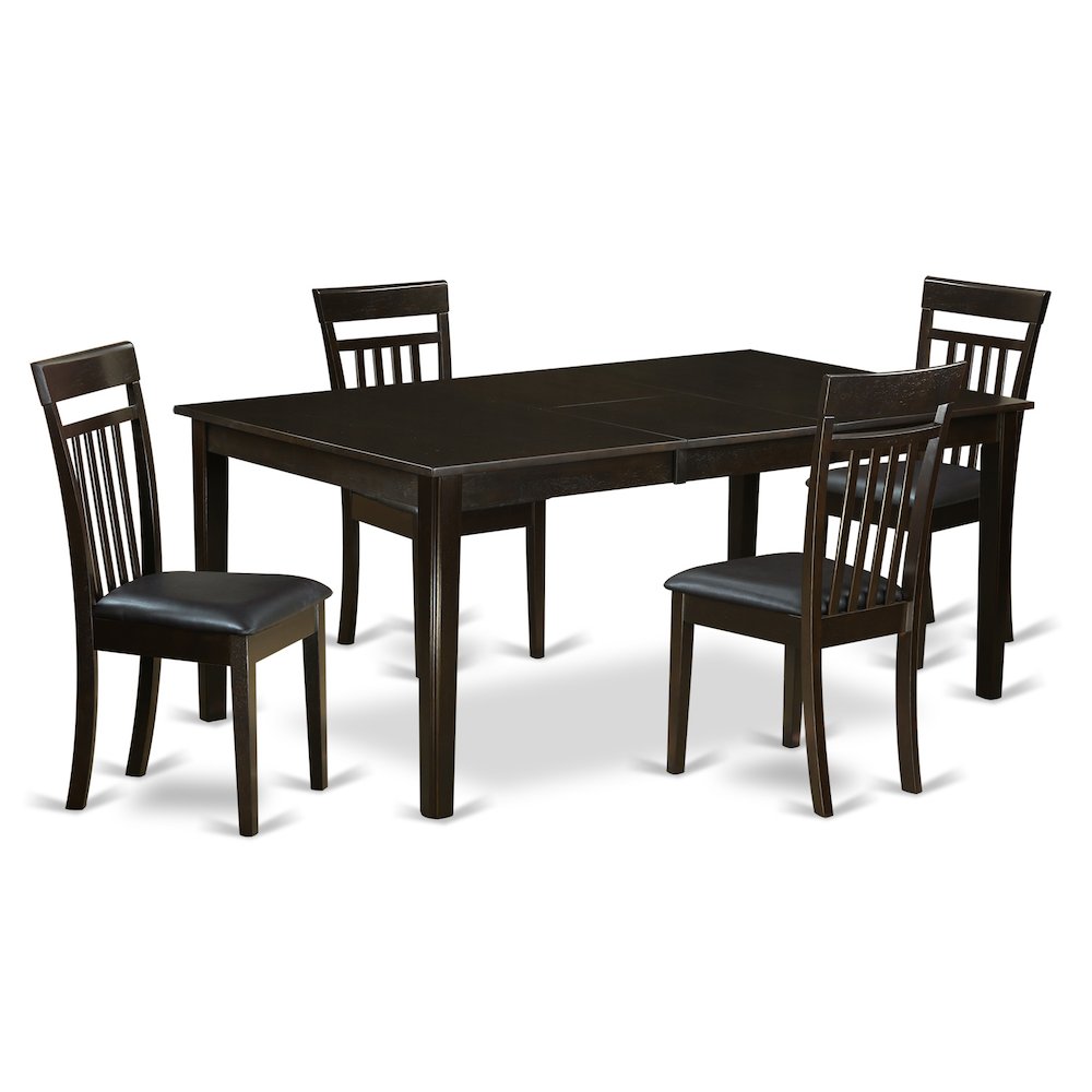 5  Pc  Dining  room  set-Table  with  Leaf  and  4  Dinette  Chairs.. Picture 1