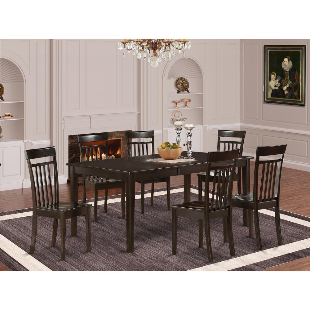 7  PC  Dining  room  set-Table  with  Leaf  together  with  6  Dining  Chairs.. Picture 1