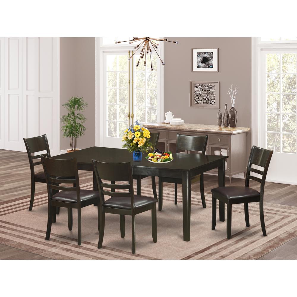 7  PC  formal  Dining  room  set-Kitchen  Table  with  Leaf  and  6  Dining  Chairs.. Picture 1