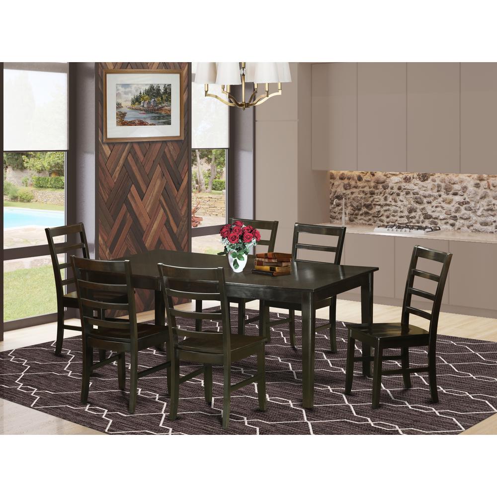 7  Pc  Dining  room  set-Table  with  Leaf  and  6  Kitchen  Chairs.. Picture 1