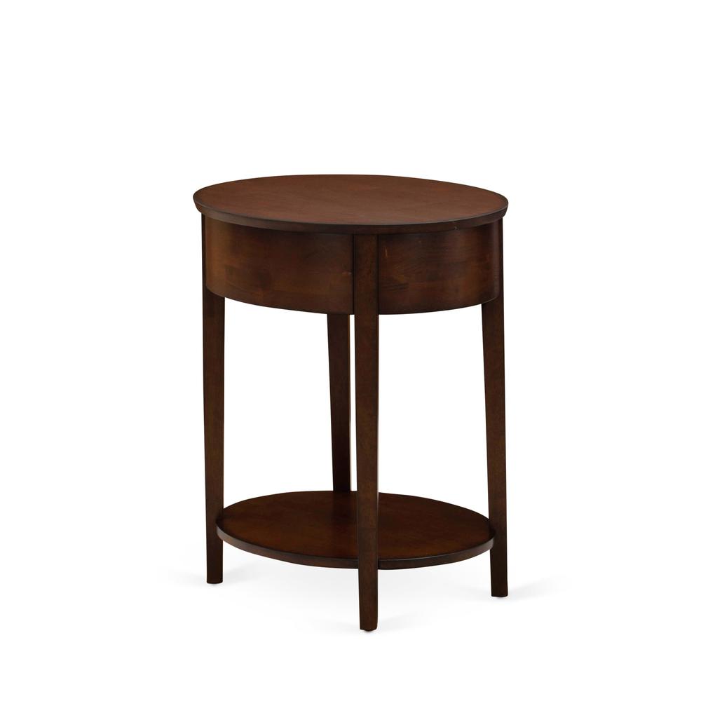 HI-0M-ET Wood End Table with 1 Mid Century Modern Drawer, Stable and Sturdy Constructed - Antique Mahogany Finish. Picture 6
