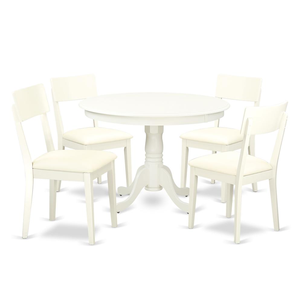 Dining Room Set Linen White, HLAD5-LWH-LC. Picture 1