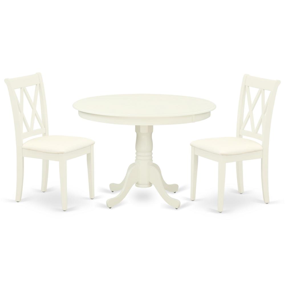 Dining Room Set Linen White, HLCL3-LWH-C. Picture 1