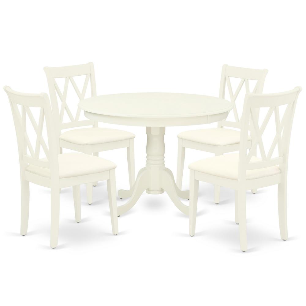 Dining Room Set Linen White, HLCL5-LWH-C. Picture 1