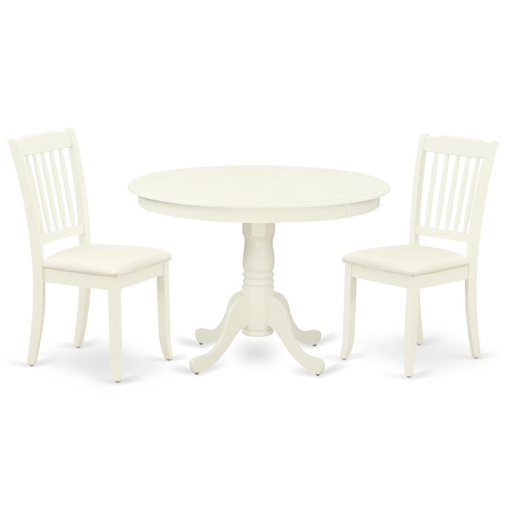 Dining Room Set Linen White, HLDA3-LWH-C. Picture 1