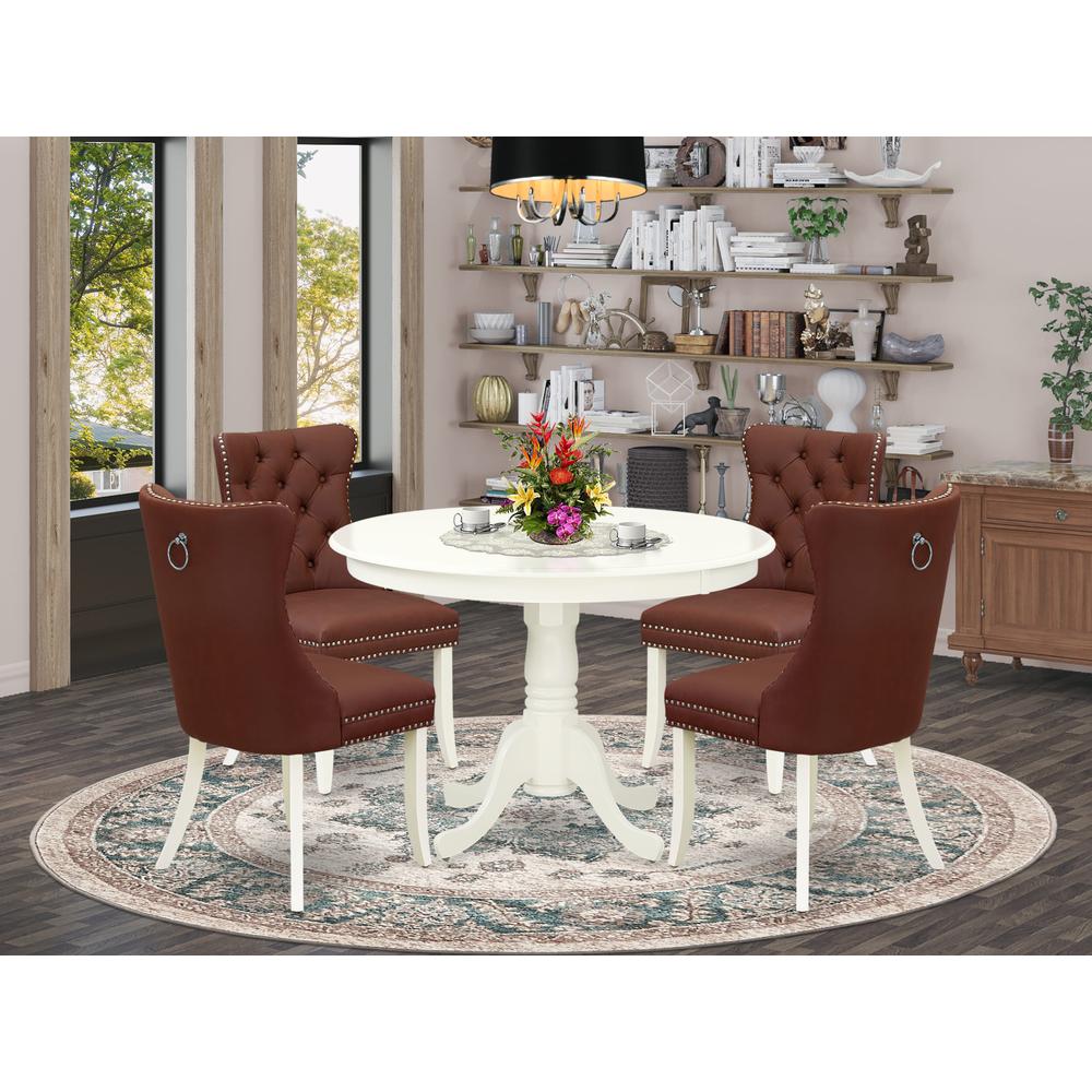 5 Piece Dinette Set for Small Spaces Contains a Round Dining Table. Picture 1