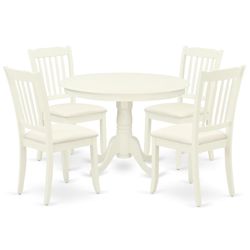 Dining Room Set Linen White, HLDA5-LWH-C. Picture 1