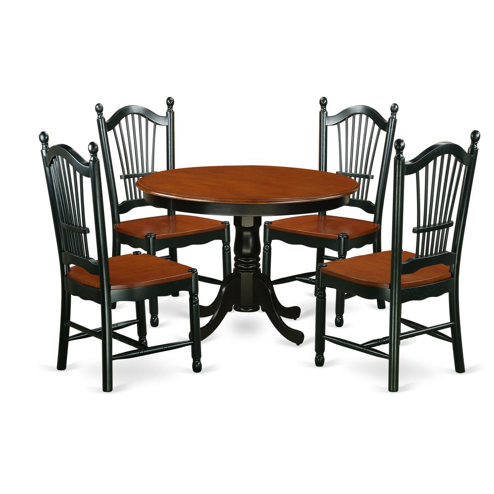 Dining Room Set Black & Cherry, HLDO5-BCH-W. Picture 1
