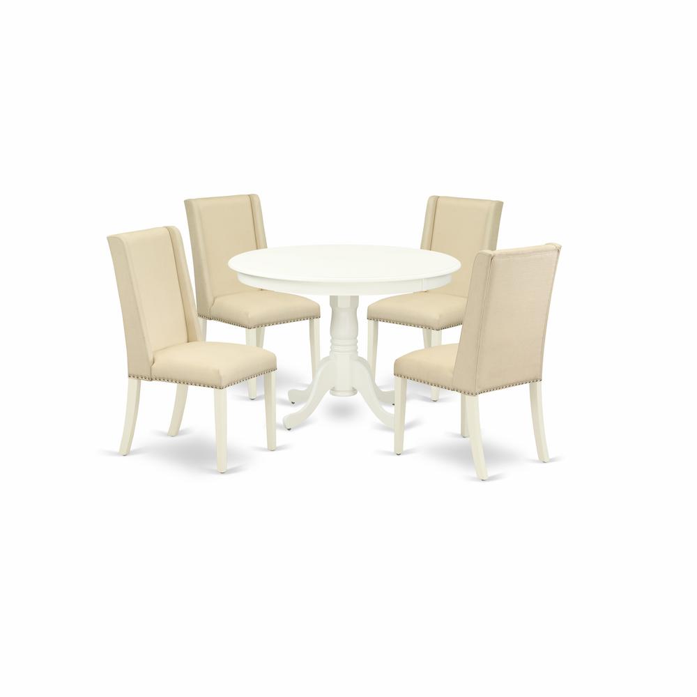 Dining Room Set Linen White, HLFL5-LWH-01. Picture 1