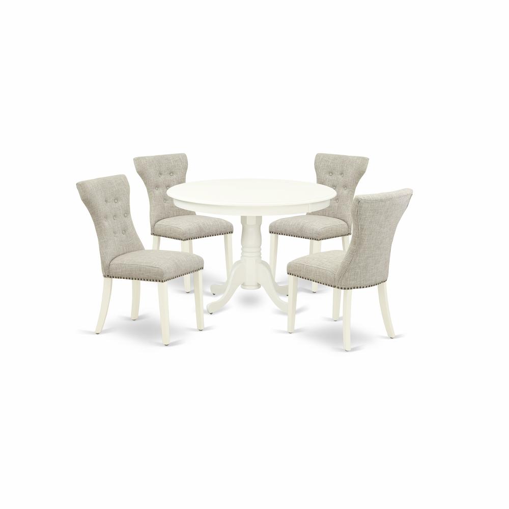 Dining Room Set Linen White, HLGA5-LWH-35. Picture 1