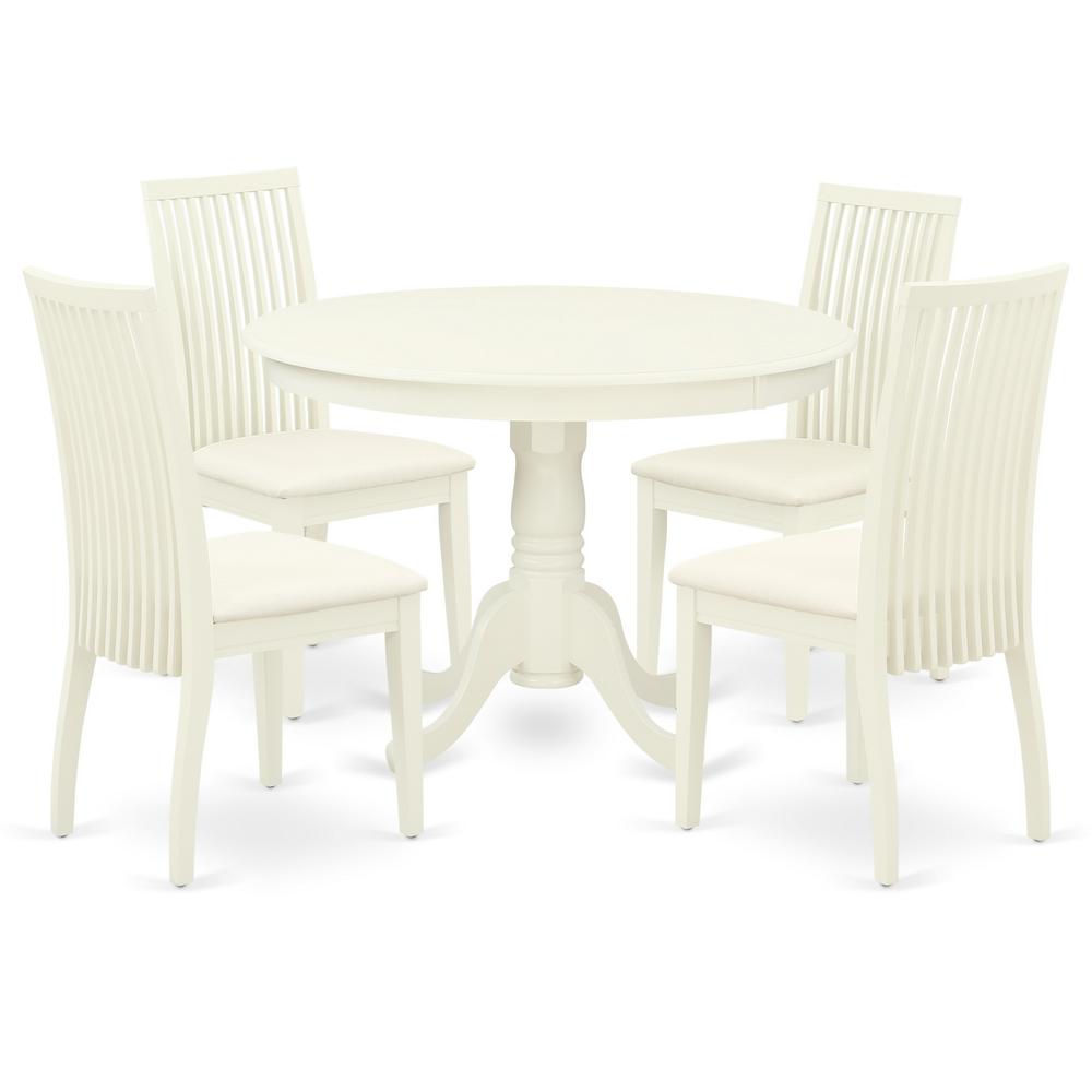 Dining Room Set Linen White, HLIP5-LWH-C. Picture 1