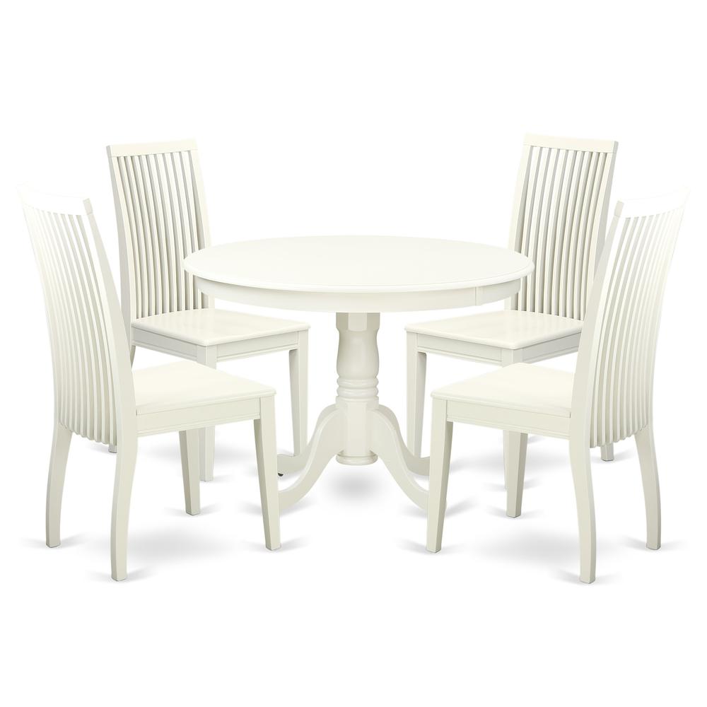 Dining Room Set Linen White, HLIP5-LWH-W. Picture 1