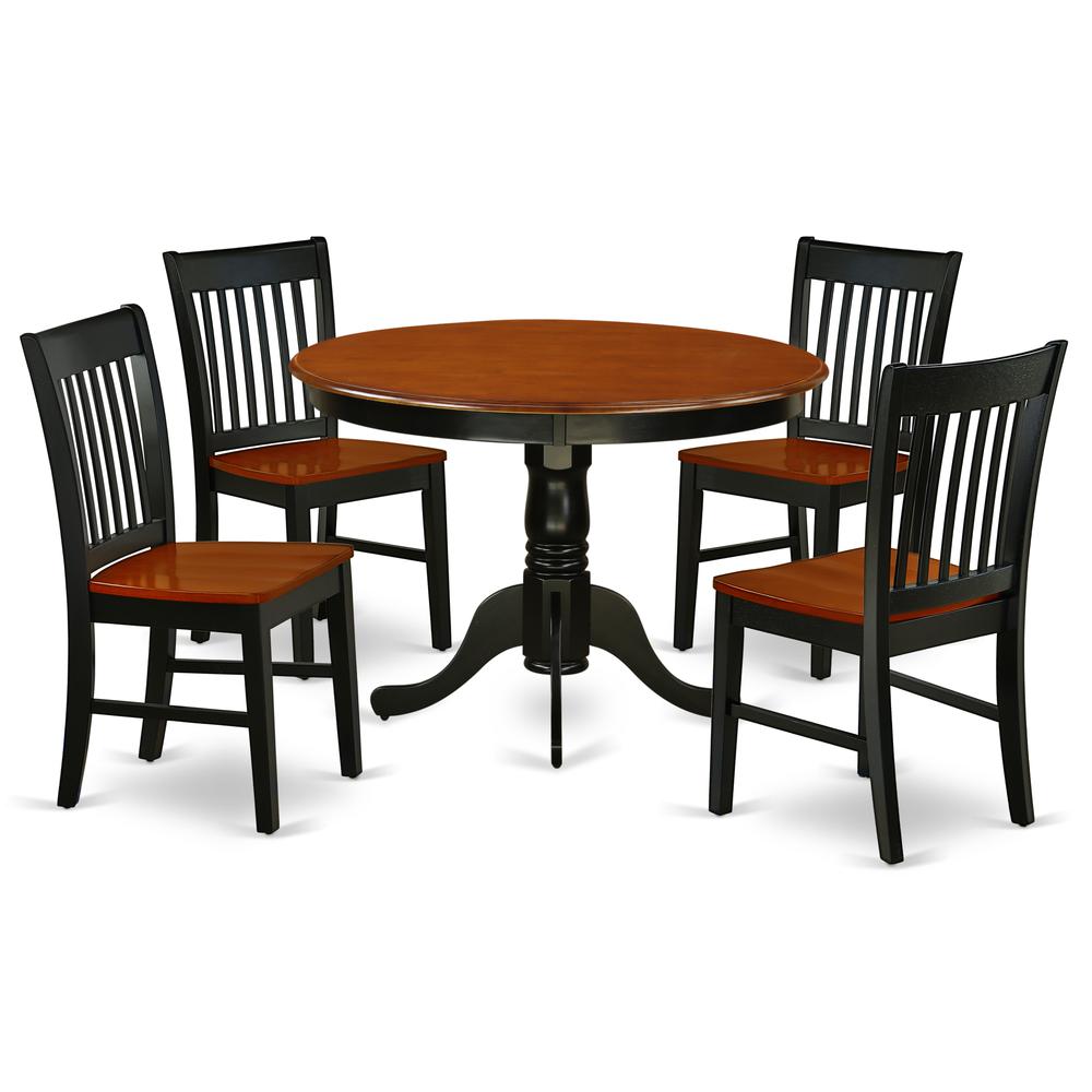 Dining Room Set Black & Cherry, HLNO5-BCH-W. Picture 1