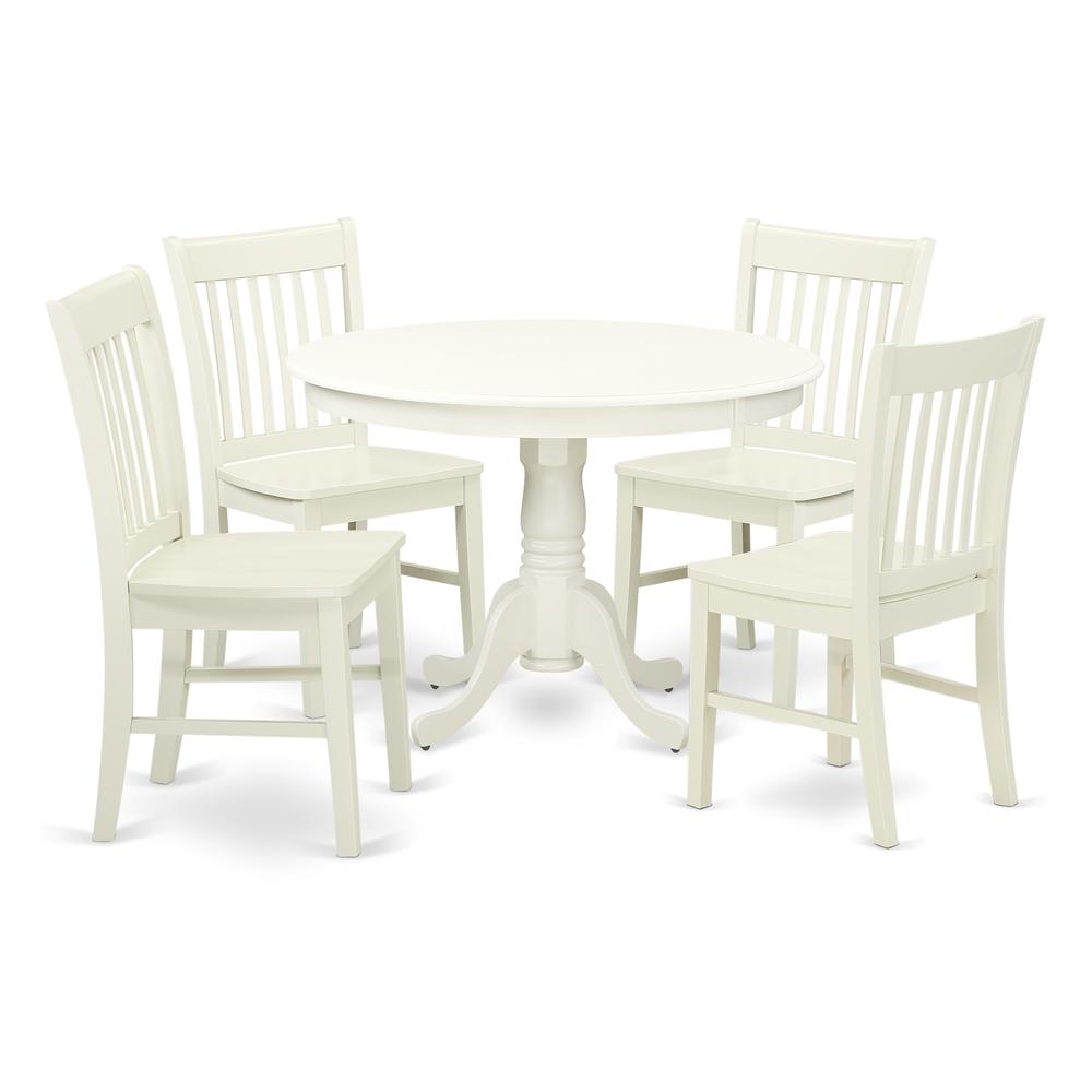 Dining Room Set Linen White, HLNO5-LWH-W. Picture 1