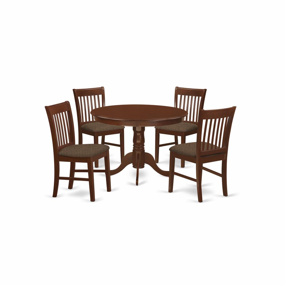 5  Pc  set  with  a  Kitchen  Table  and  4  Dinette  Chairs  in  Mahogany. Picture 1
