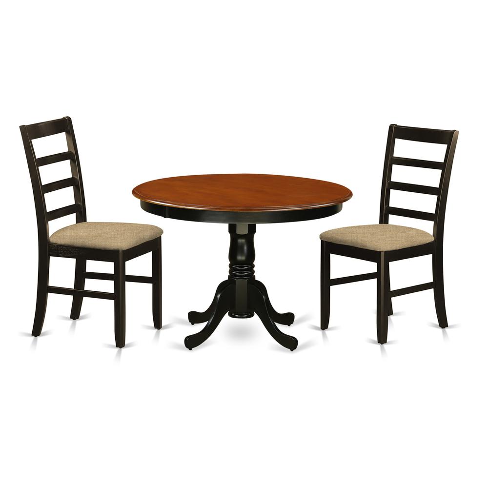 3  Pc  set  with  a  Dining  Table  and  2  Dinette  Chairs  in  Black  and  Cherry. Picture 1