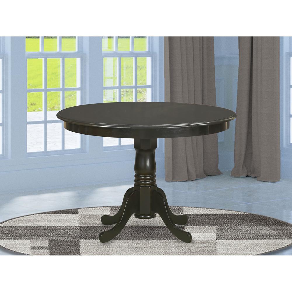 HLAN3-CAP-C 3 Pc Kitchen nook Dining set-round Kitchen Table and 2 slatted back Kitchen Chairs.. Picture 3