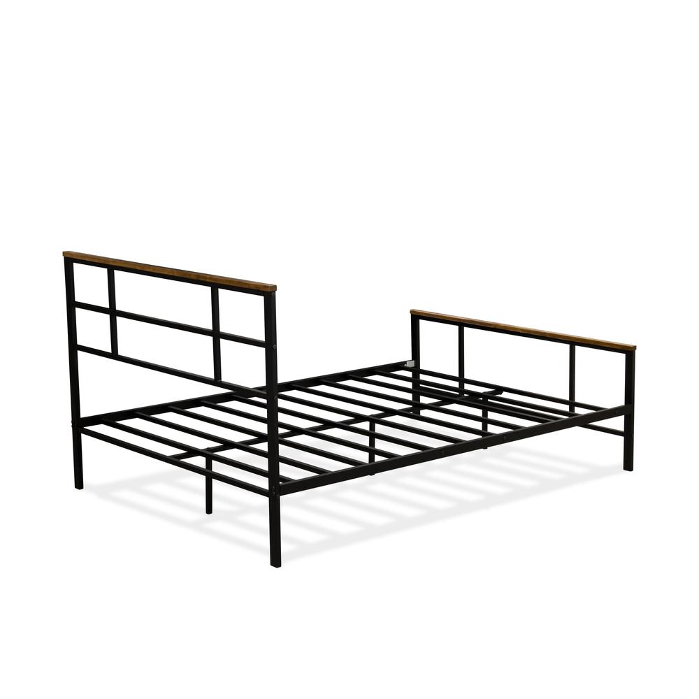 Ingram Full Size Bed with 7 Metal Legs - Lavish Bed in Powder Coating Black Color. Picture 6