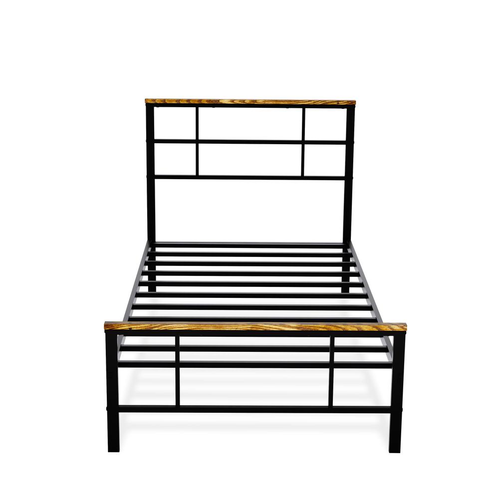 Ingram Modern Bed Frame with 4 Metal Legs - High-class Bed Frame in Powder Coating Black Color. Picture 3