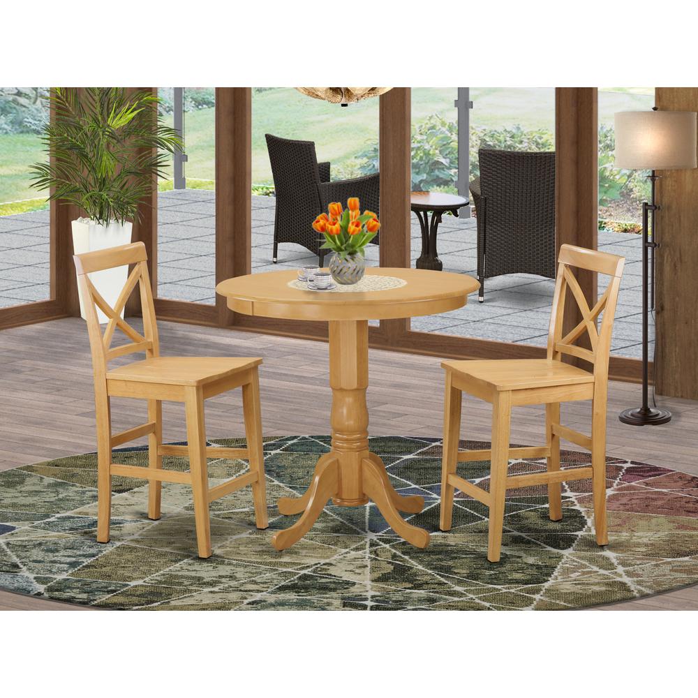 3  Pc  Dining  counter  height  set  -  Dining  Table  and  2  bar  stools.. Picture 1
