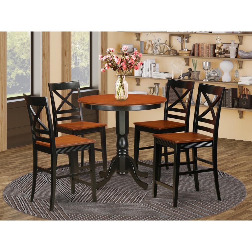 5 Pc Counter Height Table And Chair Set High Top Table And 4