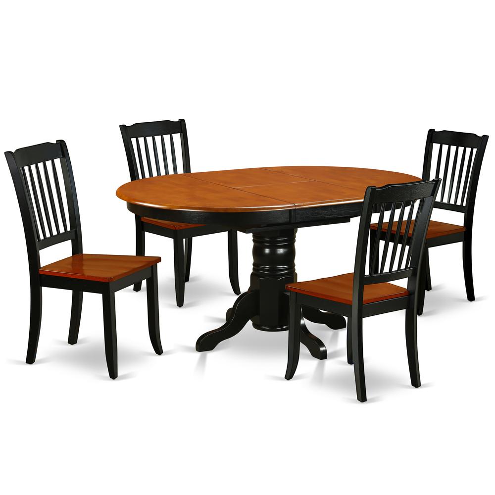 Dining Room Set Black & Cherry, KEDA5-BCH-W. Picture 1