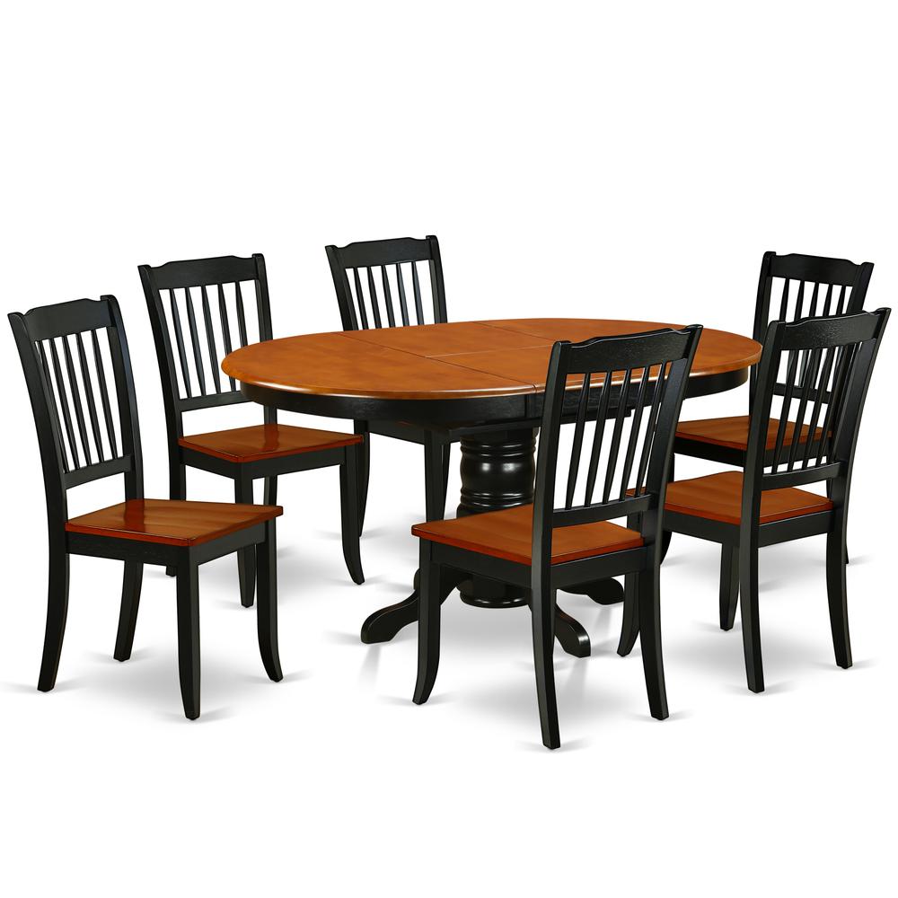 Dining Room Set Black & Cherry, KEDA7-BCH-W. Picture 1