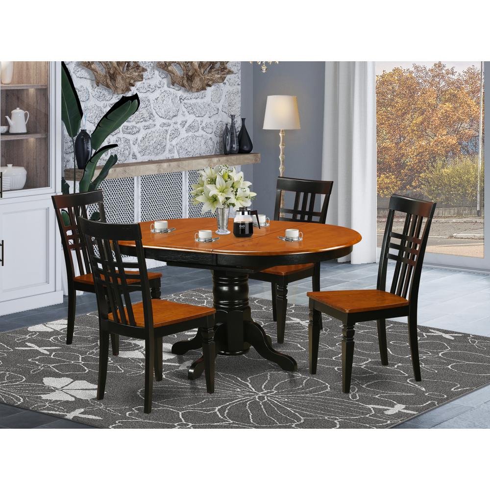 5  PC  Kitchen  Tables  and  chair  set  with  a  Kenley  Dining  Table  and  4  Kitchen  Chairs  in  Black  and  Cherry. Picture 1