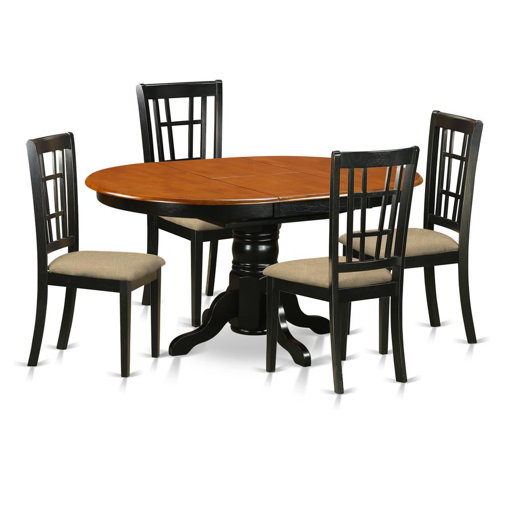 5  PC  Kitchen  Table  set-Dining  Table  with  4  Wood  Kitchen  Chairs. Picture 1