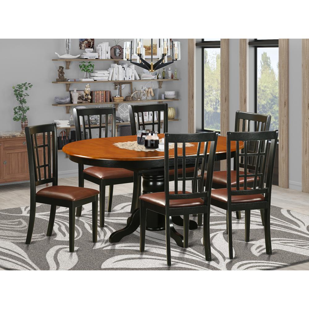 7  PC  Dining  room  set-Dining  Table  and  6  Wooden  Kitchen  Chairs. The main picture.