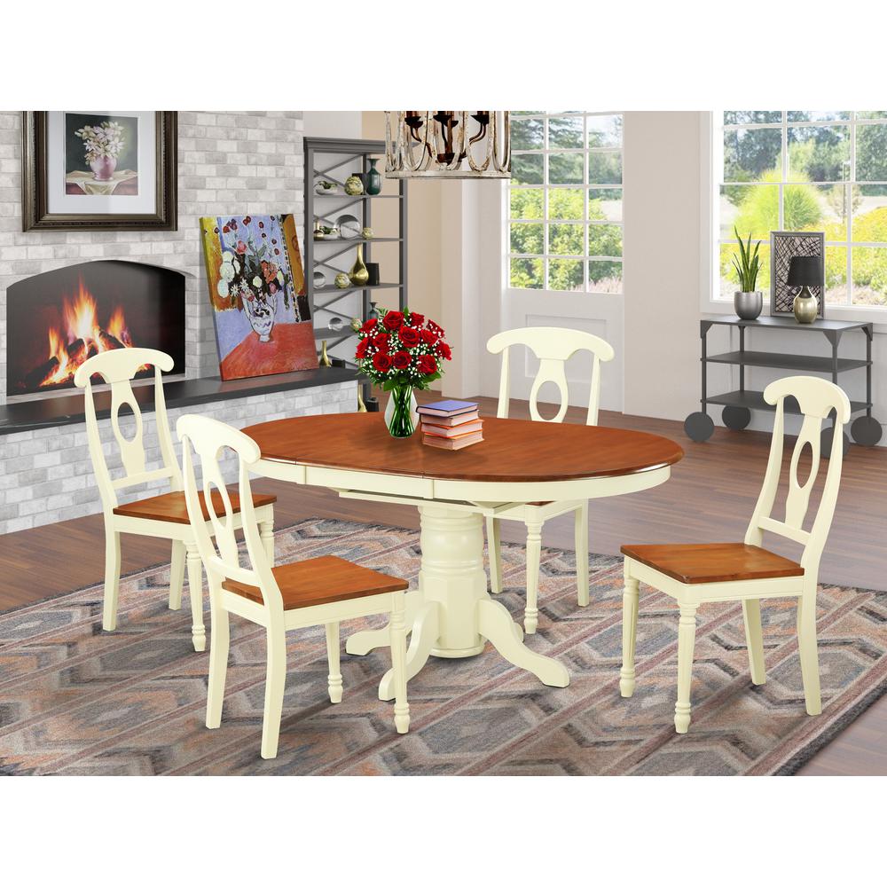 5  PC  Dining  room  set-Oval  Dining  Table  and  4  Dining  Chairs. Picture 1