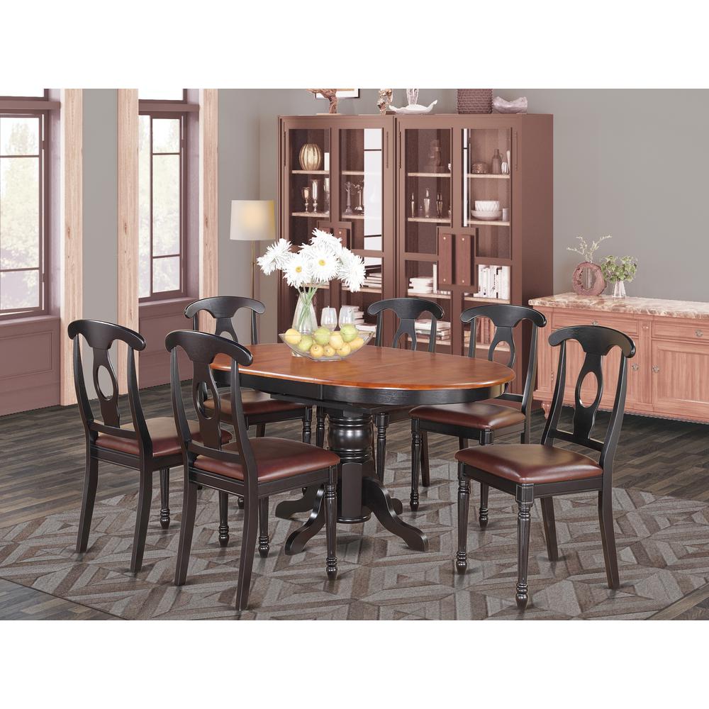 7  PC  with  Pedestal  Oval  Dining  Table  and  6  Dining  Chairs.. Picture 1