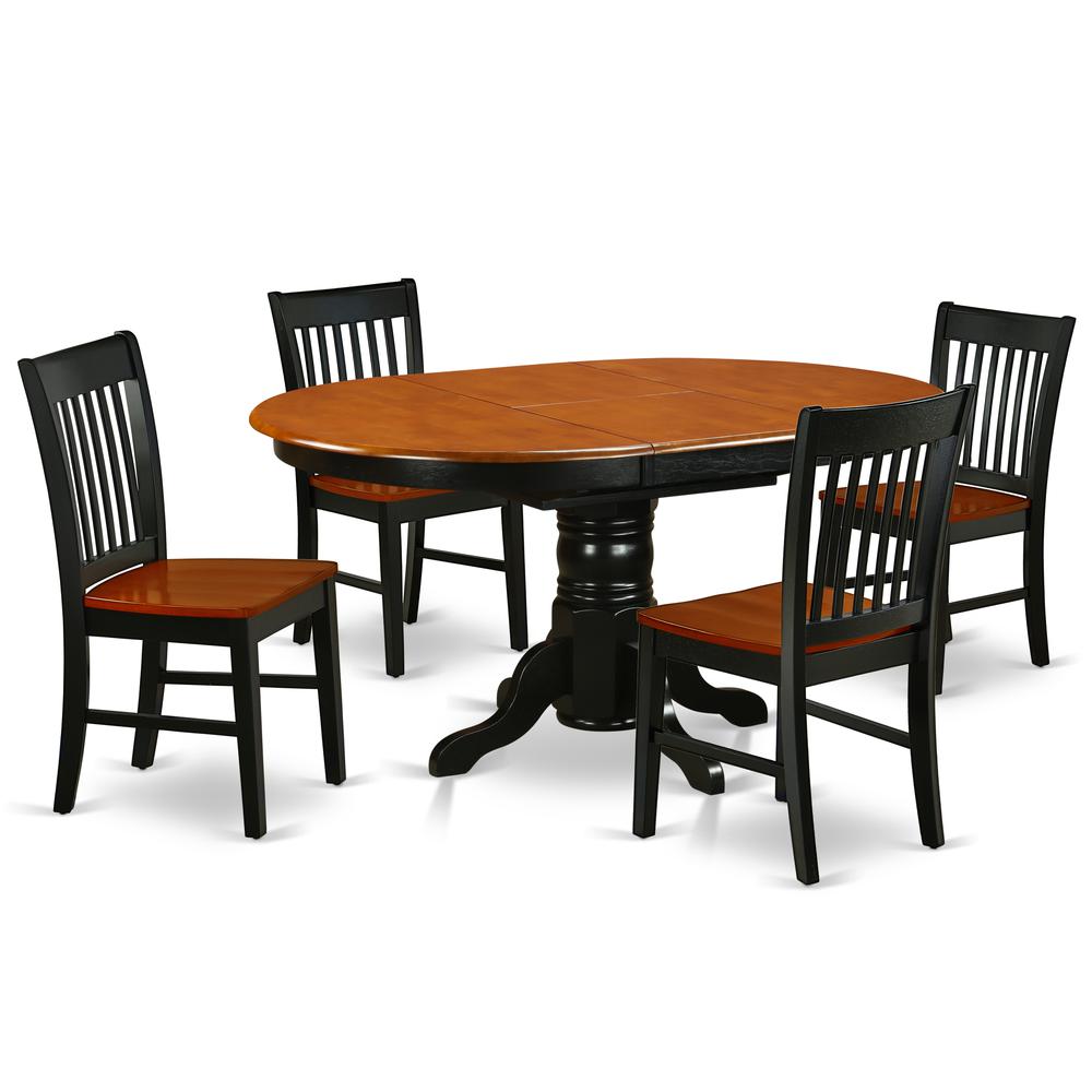 Dining Room Set Black & Cherry, KENO5-BCH-W. Picture 1