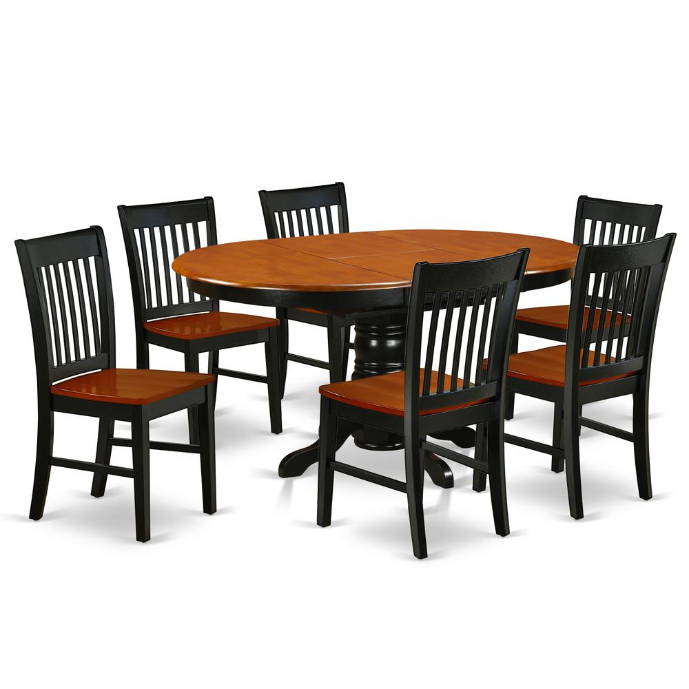 Dining Room Set Black & Cherry, KENO7-BCH-W. Picture 1