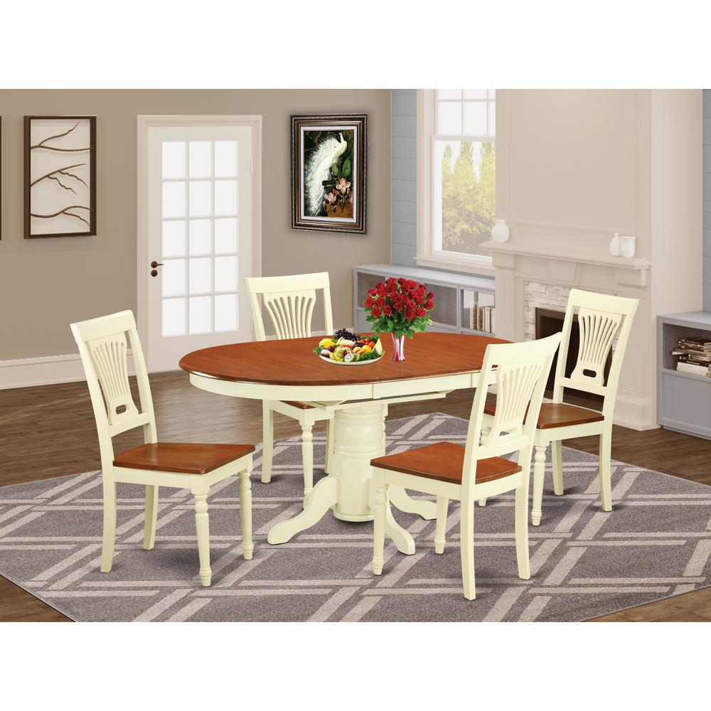 5  Pc  Dining  room  set-Oval  dinette  Table  with  Leaf  and  4  Dining  Chairs.. Picture 1