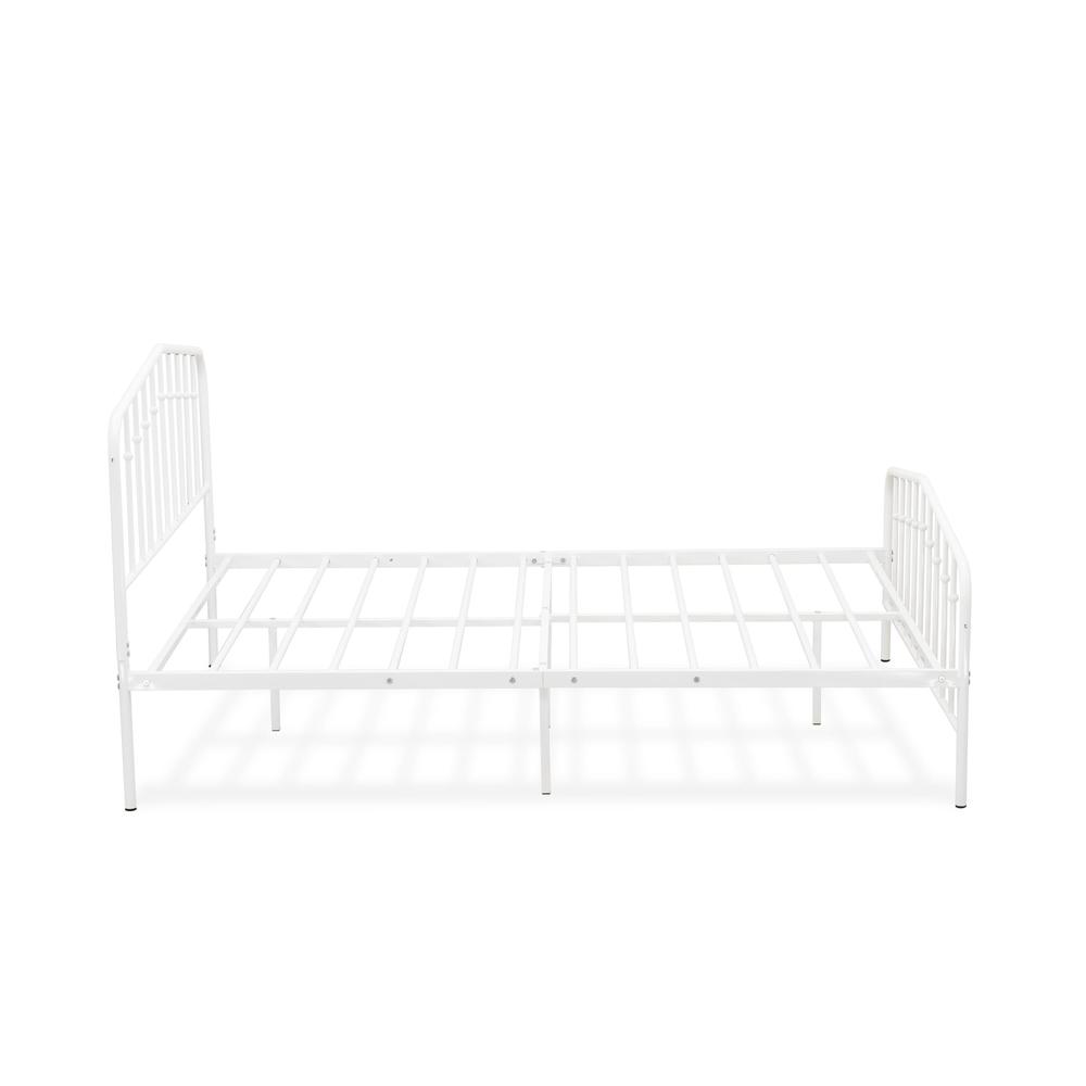 Kemah Queen Platform Bed with 4 Metal Legs - Magnificent Bed in Powder Coating White Color. Picture 5