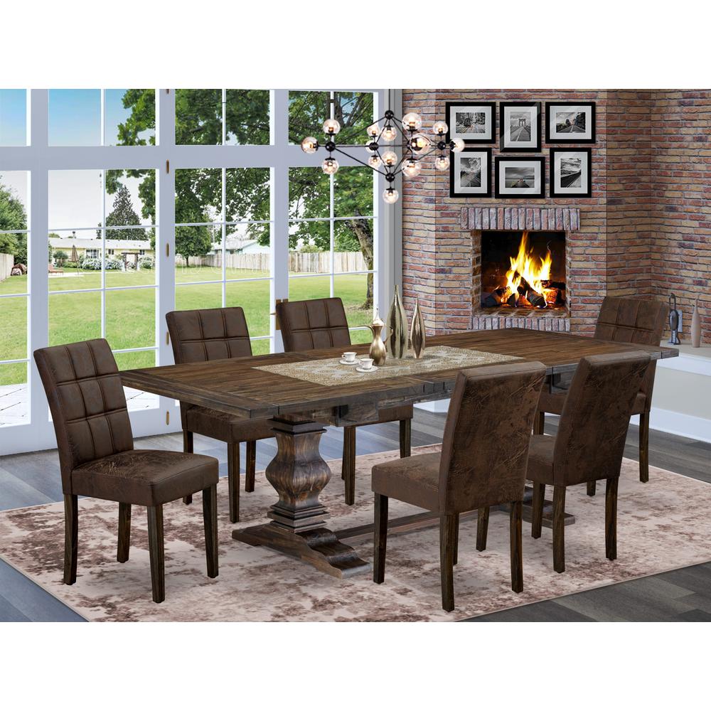 7 Piece Dining Room Set contain A Modern Dining Table. Picture 1