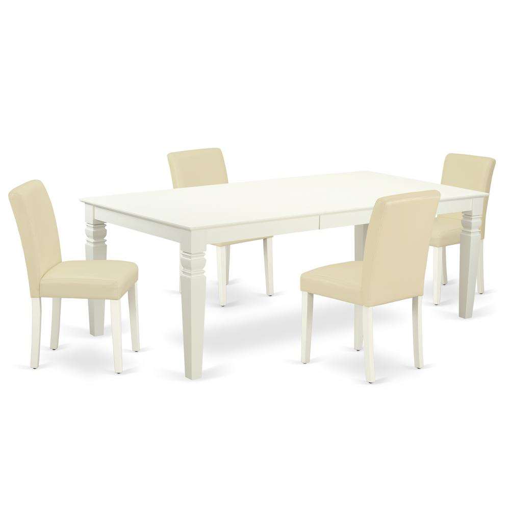 Dining Room Set Linen White, LGAB5-LWH-64. Picture 1