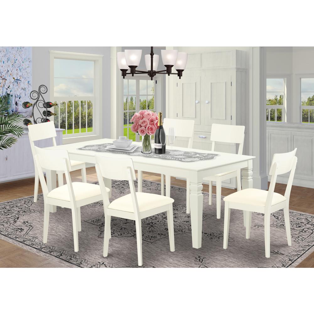 Dining Room Set Linen White, LGAD7-LWH-LC. Picture 1