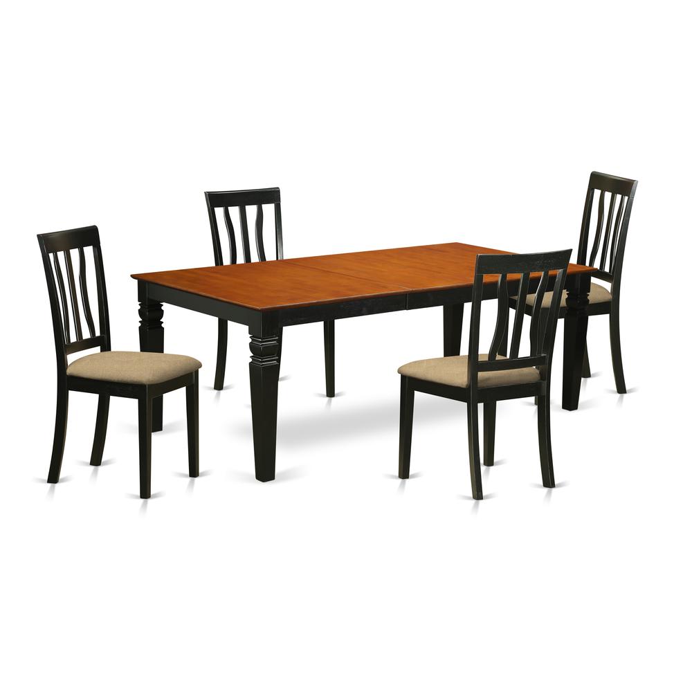 5  Pc  Kitchen  Table  set  with  a  Dining  Table  and  4  Kitchen  Chairs  in  Black  and  Cherry. Picture 1