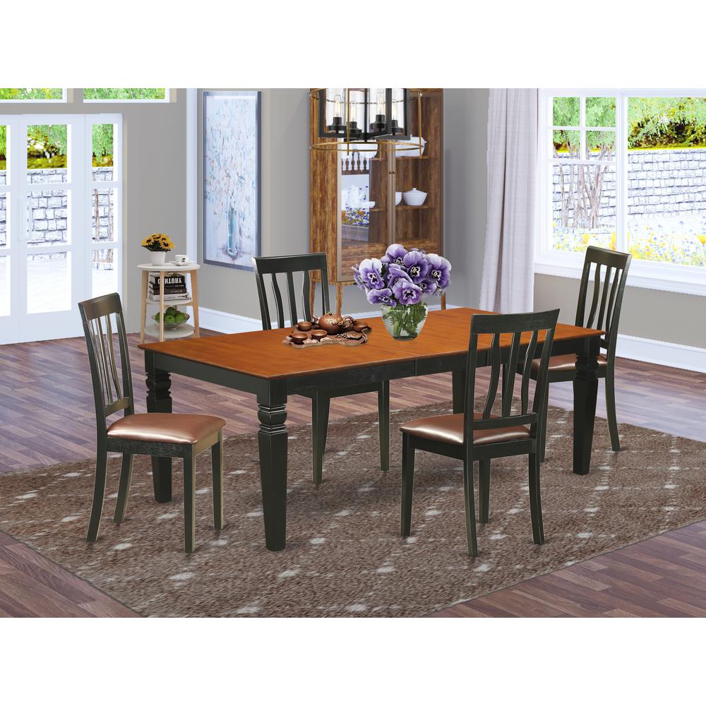 5  Pc  dinette  set  with  a  Table  and  4  Kitchen  Chairs  in  Black  and  Cherry. Picture 1