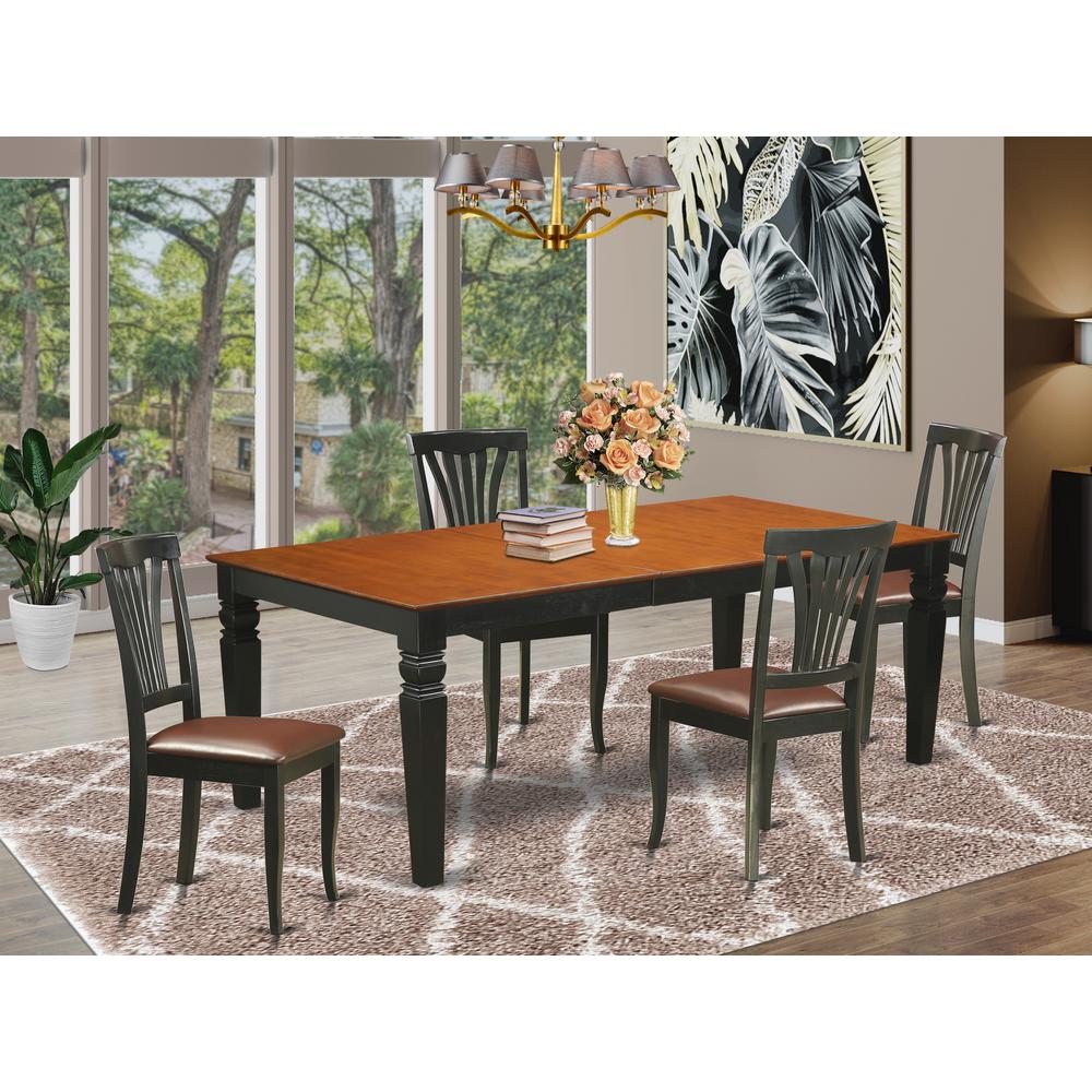 5  Pc  Table  and  chair  set  with  a  Table  and  4  Dining  Chairs  in  Black  and  Cherry. Picture 1