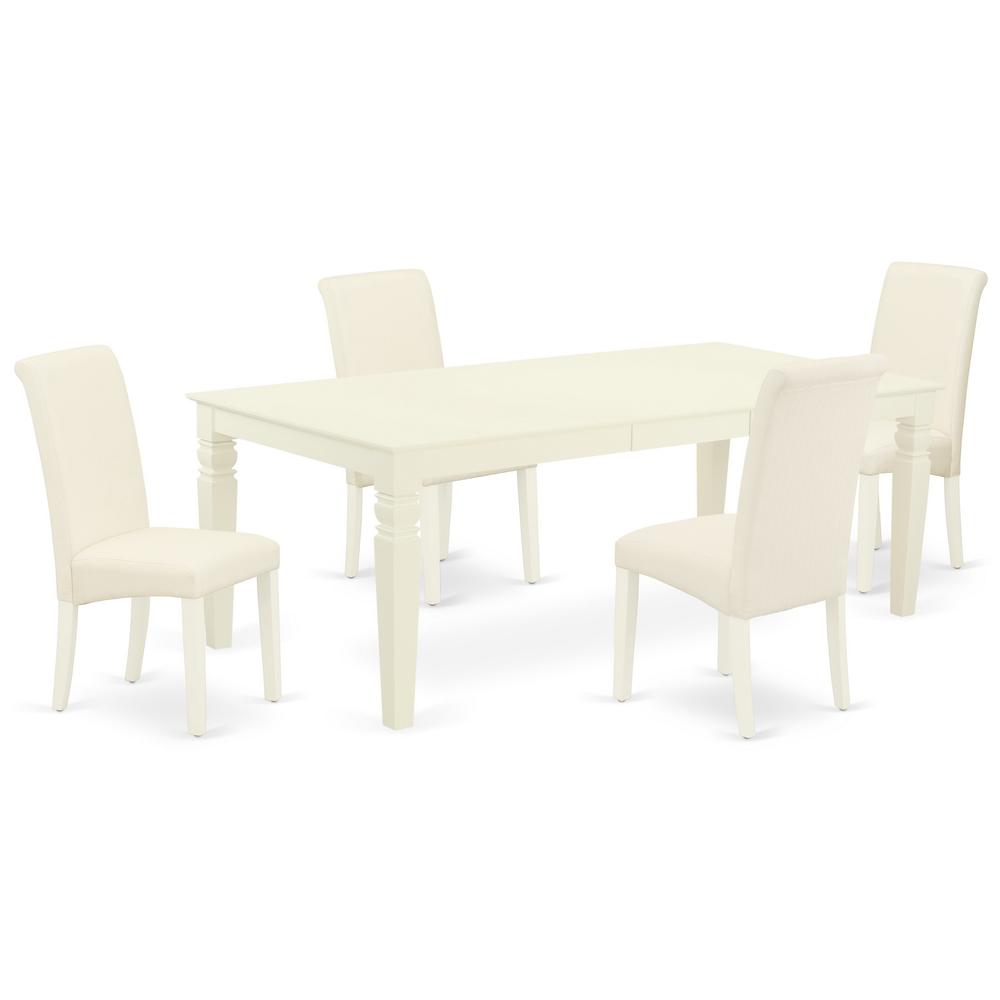 Dining Room Set Linen White, LGBA5-LWH-01. Picture 1