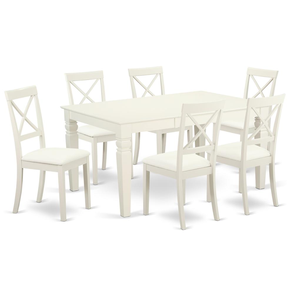 Dining Room Set Linen White, LGBO7-LWH-LC. Picture 1