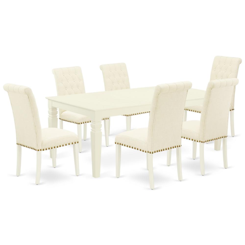 Dining Room Set Linen White, LGBR7-LWH-02. Picture 1