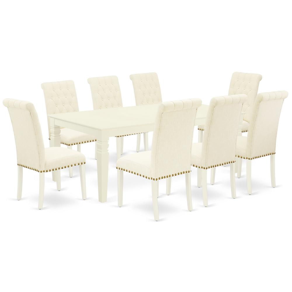 Dining Room Set Linen White, LGBR9-LWH-02. Picture 1